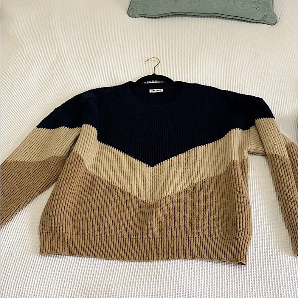 Navy and Tan Sweater